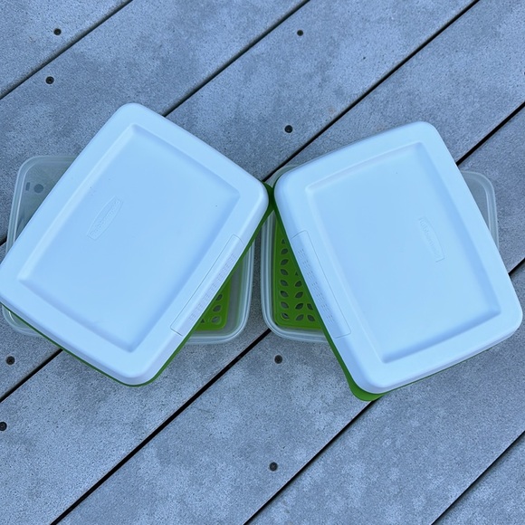 Set 2 Rubbermaid Fresh Works Produce Savers Vegetables Storage Bins Refrigerator - Picture 11 of 15